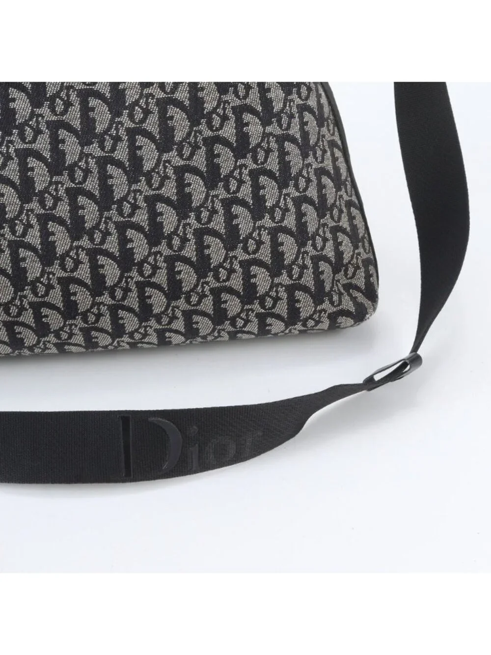 Dior Trotter Leather Shoulder Bag Crossbody Messenger Black